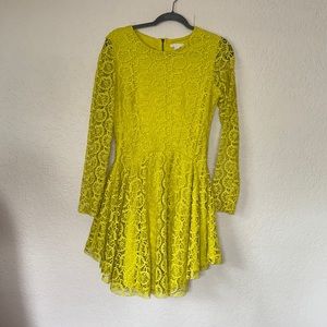 H&M lace lime green mini dress size 12